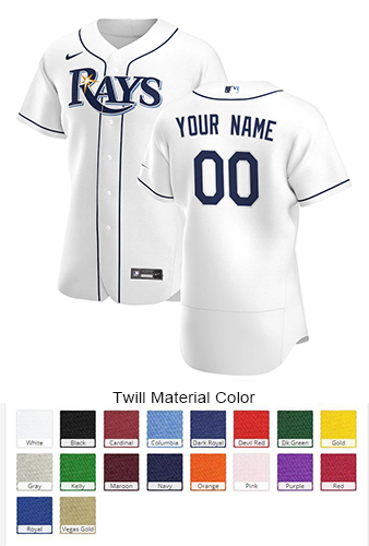 Tampa Bay Rays Custom Letter and Number Kits for Home Jersey Material Twill